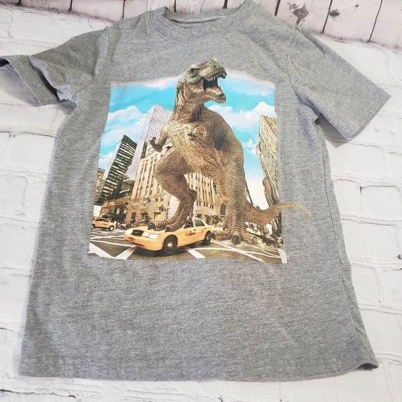 Boys Short Sleeve T-Shirt Bundle Set of 5 Size Small 6-8 Dino Shark Tie Dye - Picture 5 of 6
